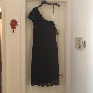 Nanette Lepore one shoulder navy cocktail dress